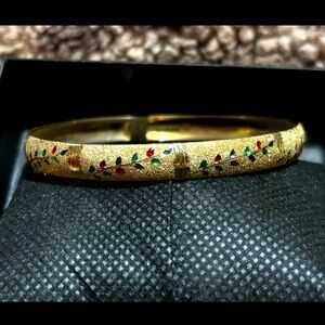 14k gold bracelet with enamel accents
